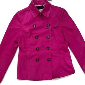 Banana Republic Petite Magenta Double Breasted Cotton Jacket XS